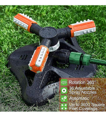 Lawn garden sprinkler automatic 360 degree rotating irrigation grass water sprinkler system spray nozzles tool - SuperbKishan