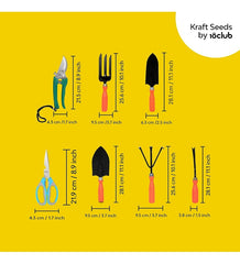 Gardening Tools Kit - 10 Pcs (Cultivator, Fork, Trowels, Weeder, Garden Gloves, a Toolbox, Pruner Cutter, Scissors) | Garden Tool Kit for Home Gardens