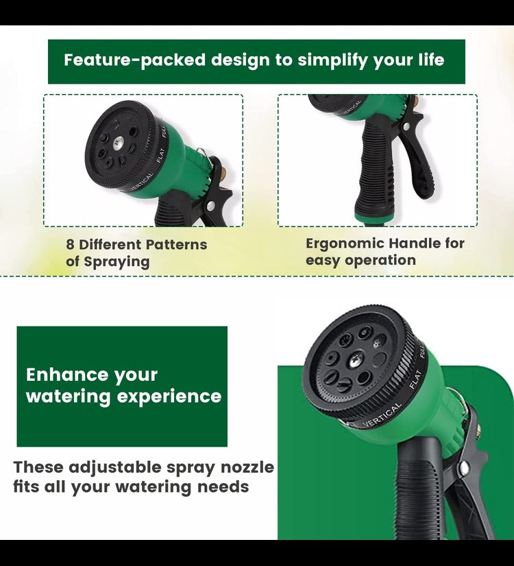 Garden Hose Spray Gun tool for 8 Function High Pressure Nozzles Used for Car/Bike/Gardening Wash Nozzle Water Spray Gun with Nozzle Set Anti-Slip Design Perfect for Watering Plants