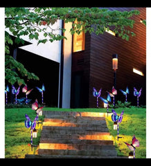 Hummingbird, Butterfly & Dragonfly LED Solar Garden Stake Light for Home (Pack of 3)
