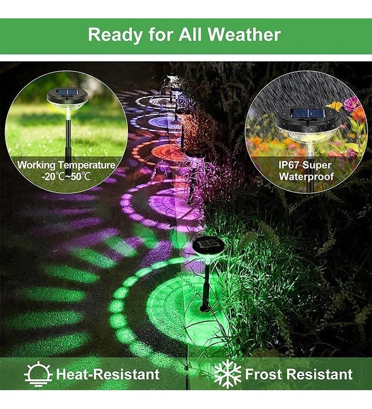 Solar Led Light Outdoor Waterproof Rgb Color Changing Lawn Lamp Garden Decor - SuperbKishan