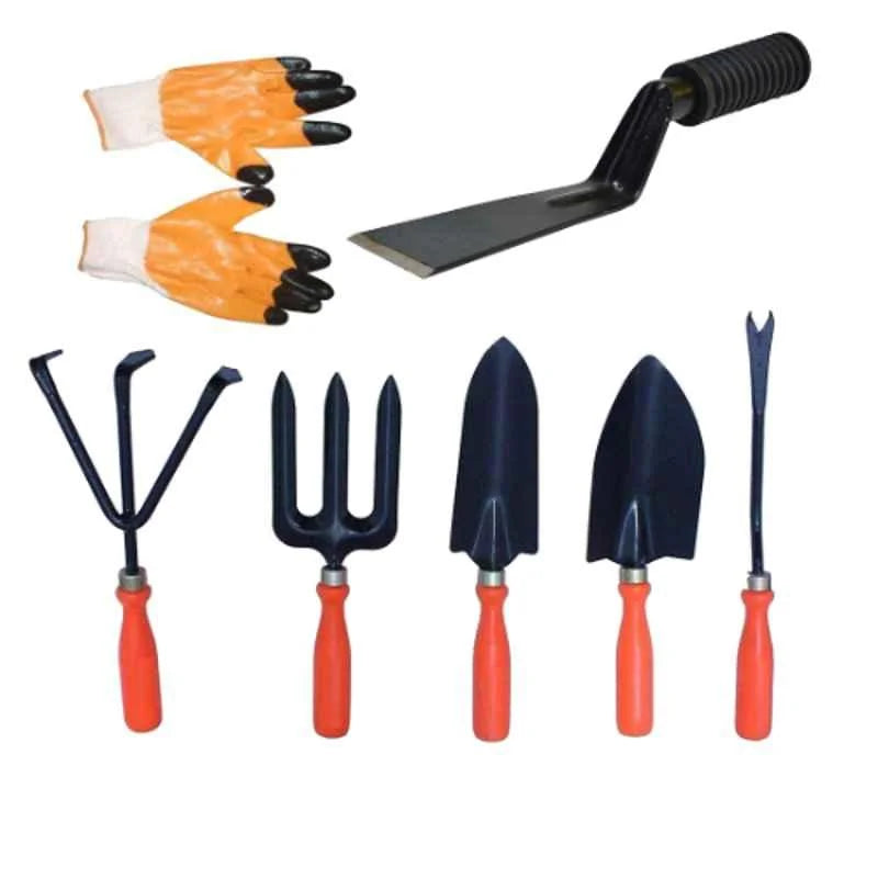 Gardening Tool sets combo pack of 7 pcs ( German Style Cutter, with Khurpa 2 Inches ) Garden Tool Kit (7 Tools)