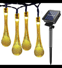 Solar lamp for Home String Lights 30 LED Decorative Lighting Crystal Water Drop for Garden, Home, Patio, Lawn, Party,Holiday,Indoor,Outdoor, Party Decorations Waterproof(20FT-Warm Yellow)